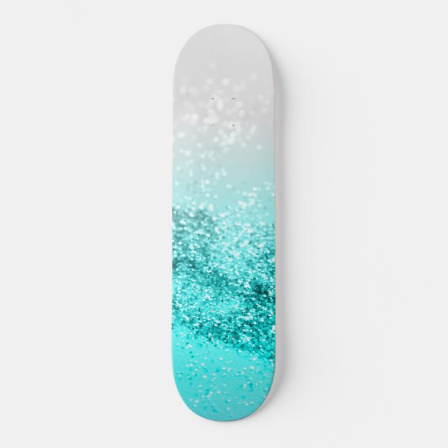 Skateboard Aqua gris argenté Parties scintillant océanique Tu (Recto)