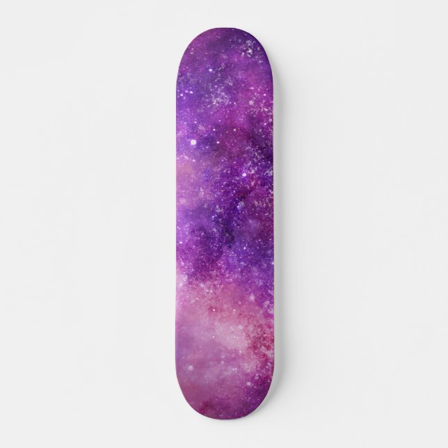 Skateboard Aquarelle Espace Abstrait et Arrière - plan étoile (Devant)