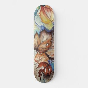 Skateboard Aquarelle - Feuilles d'automne -