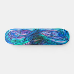 Skateboard Aquarelle Imaginaire bleu