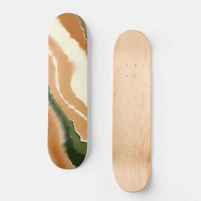 Skateboard Aquarelle naturelle Abstraite (Recto)