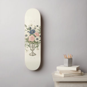 Skateboard Aquarelle rose bleu Paint Music Note Acier Clef