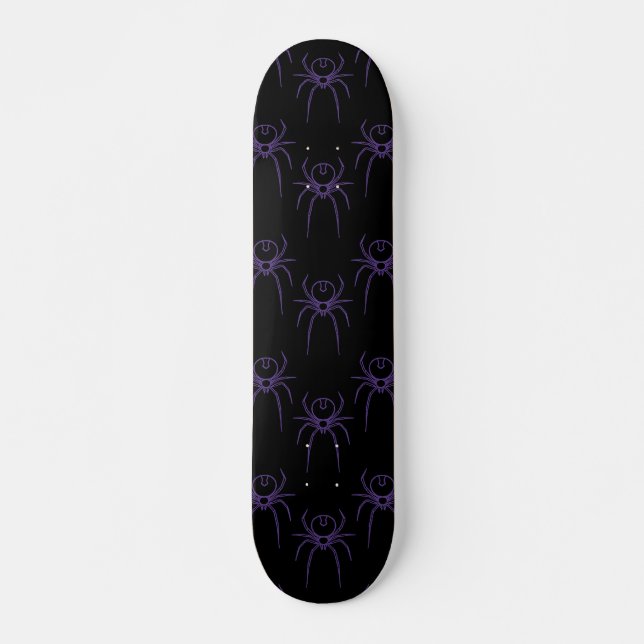 Skateboard Araignée en violet et noir (Devant)