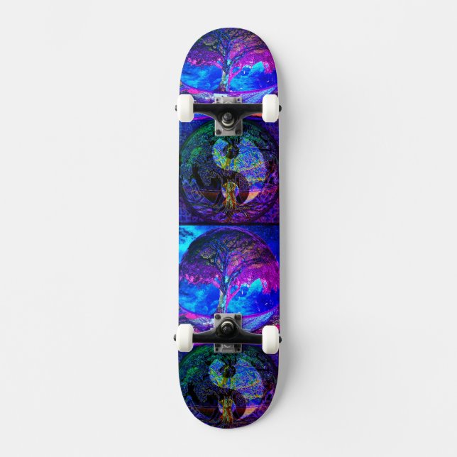 Skateboard Arbre de vie avec Yin Yangs (Recto)