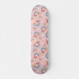 Skateboard Arc-en-ciel inverse - rose
