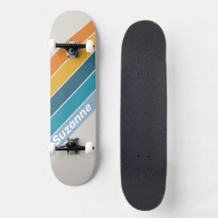 Skateboard Arc-en-ciel rétro avec nom