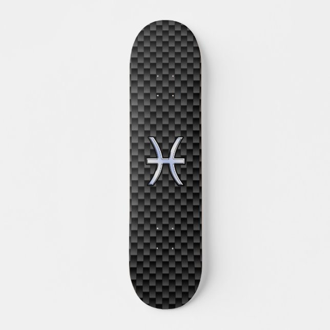 Skateboard Argent Poissons Zodiac Connexion à l'impression de (Devant)
