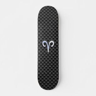 Skateboard Aries Zodiac Symbol Black Carbon Fiber Decor