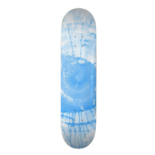 Skateboard Arrière - plan bleu abstrait d'aquarelle, texture