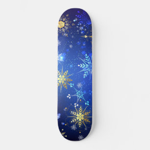 Skateboard Arrière - plan Bleu XMAS avec des flocons de neige