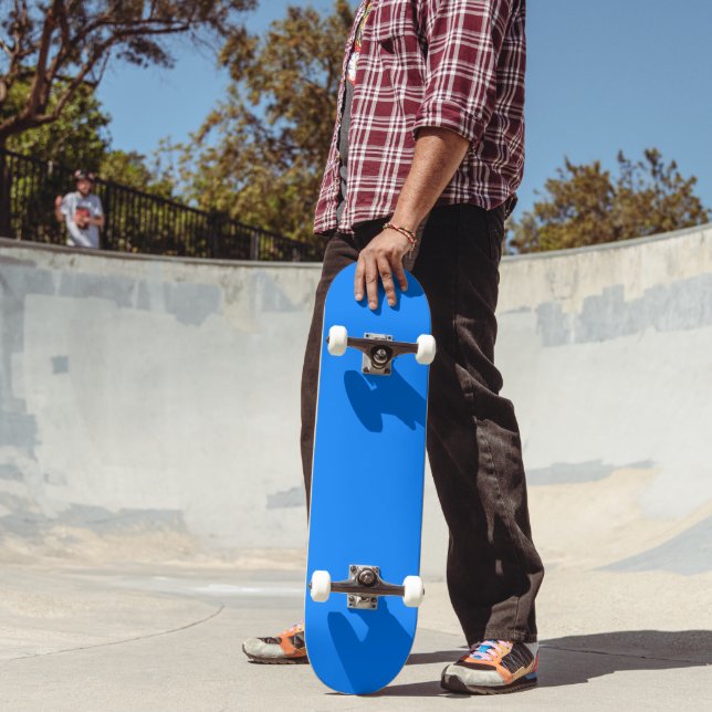 Skateboard Arrière - plan couleur bleu azur solide (Extérieur 2)