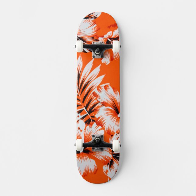 Skateboard Arrière - plan hawaïen de fleur de ketmie (Recto)