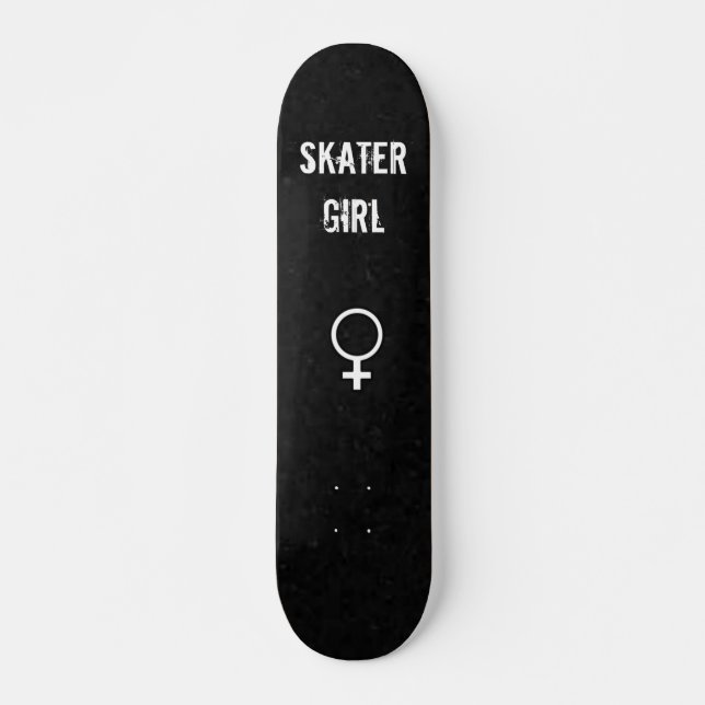 Skateboard Arrière - plan noir, symbole femelle, patineur, (Devant)