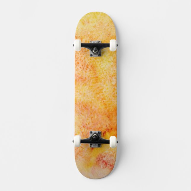 Skateboard Arrière - plan orange d'aquarelle (Recto)