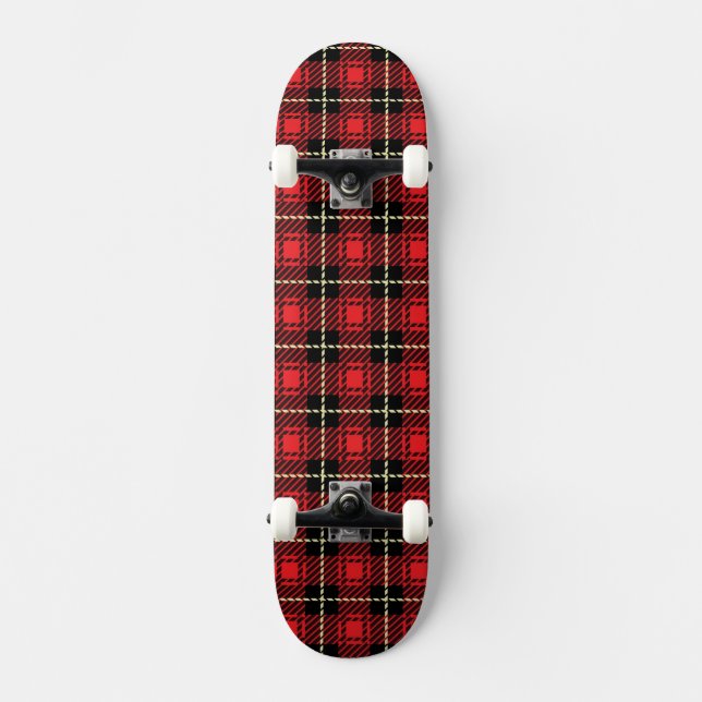 Skateboard Arrière - plan rouge de plaid (Recto)