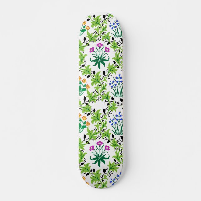 Skateboard Arrière - plan vert floral Motif-15232 (Devant)