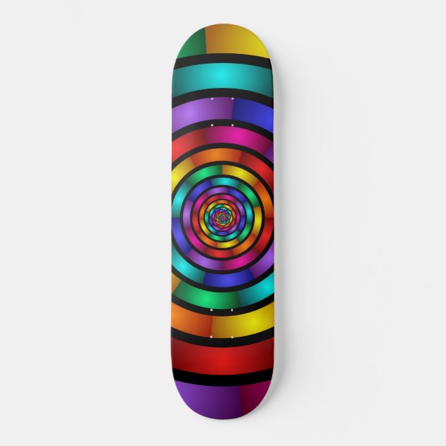 Skateboard Arrondi et psychédélique coloré Art moderne fracta (Recto)