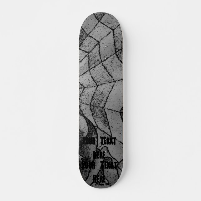 Skateboard art abstrait de toile d'araignée noire et blanche (Devant)