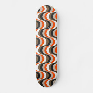 Skateboard Art abstrait rétros d'années '50 oranges,
