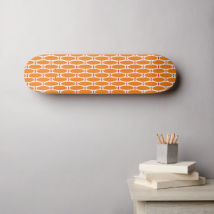 Skateboard Art carrelé orange soleil été blanc accents rouges