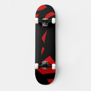 Skateboard Art contemporain rouge et noir