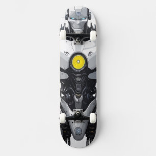 Skateboard Art de bande dessinée de cyborg androïde Mecha de