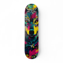 Art de graffiti néon au visage de loup – Édition l