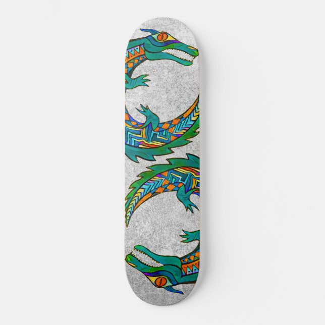 Skateboard Art de l'alligator tribal (Recto)