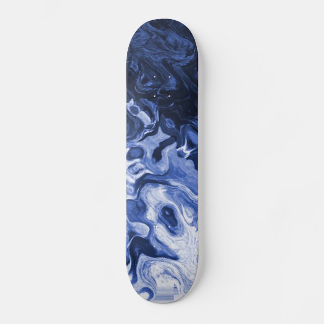 Skateboard Art de marbre abstrait de bleu (Recto)