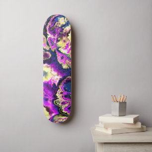 Skateboard Art de marbre fractal bohème tripant vibrant