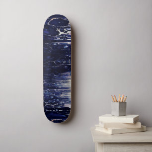Skateboard Art de rue Abstrait inspiré bleu foncé océan