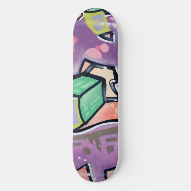 Skateboard Art de rue coloré violet (Recto)