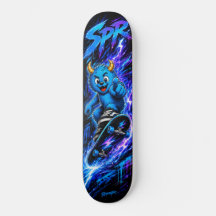 Art de rue Neon Blue Monster Lightning Rush