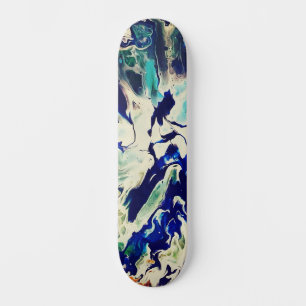 Skateboard Art de rue personnalisé Abstrait inspiré Bleu Spla