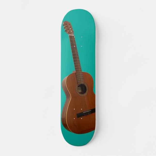 Skateboard Art Guitare classique Imprimer sur vert piscine (Recto)