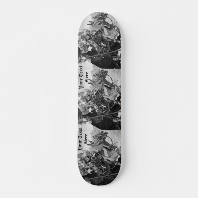 Skateboard art historique joutant de chevaux de chevaliers (Devant)