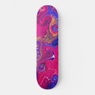 Skateboard Art Libre De Marbre Rose, Bourgogne, Violet  