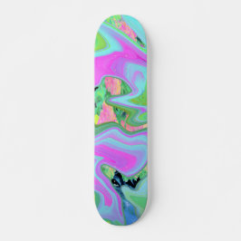 Skateboard Art Liquide rose et bleu clair rétro sur Hydrangea