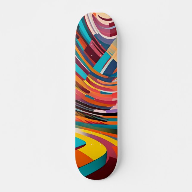 Skateboard Art moderne géométrique Formes Abstraites Coloré (Devant)