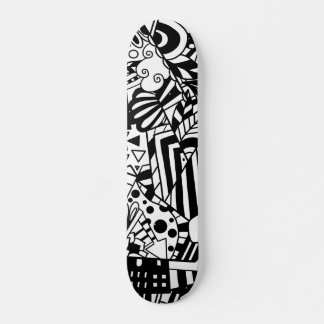 Skateboard Art noir et blanc motif abstrait