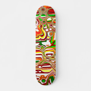 Skateboard Art numérique des bulles rétro   