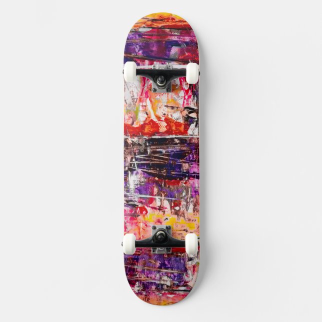 Skateboard Art Peint Unique (Recto)