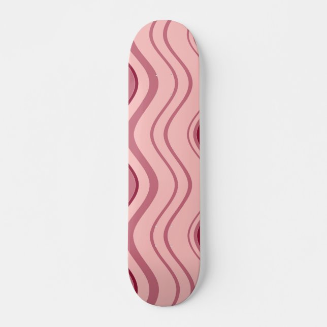 Skateboard Art Retro rose Vague Abstraite (Devant)