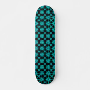 Skateboard Artdeco Flowers in Retro Style