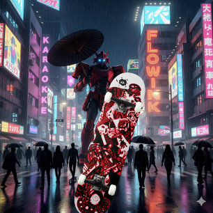 Skateboard Artsy rouge noir