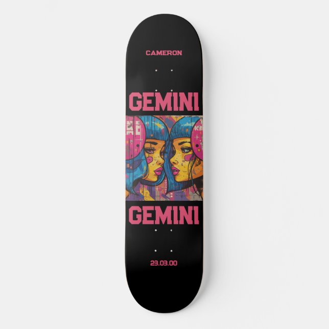 Skateboard Astrologie Graffiti Gemini Zodiac Skate (Recto)
