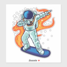 Skateboard Astronaut Floating