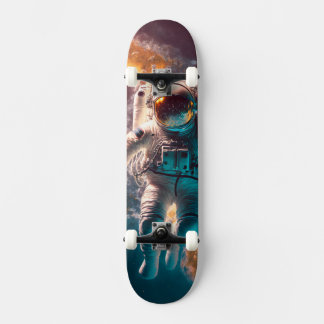 Skateboard astronaute dans l'espace