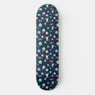 Skateboard Astronautes Planètes Fusées et Aliens