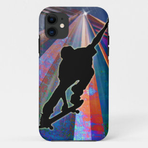 Skateboard auf einem Gebäude-Strahl iPhone 11 Hülle